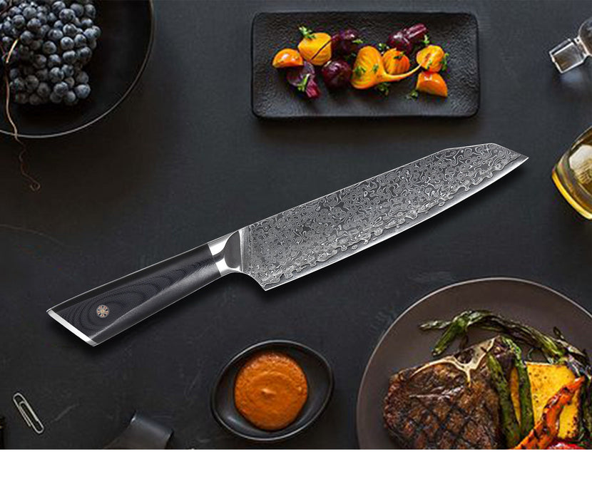 HTC-17 || VG10 Damascus Knife set || Bamboo Box || Stainless Damascus|| Professional  Chef Knife Set || Quality