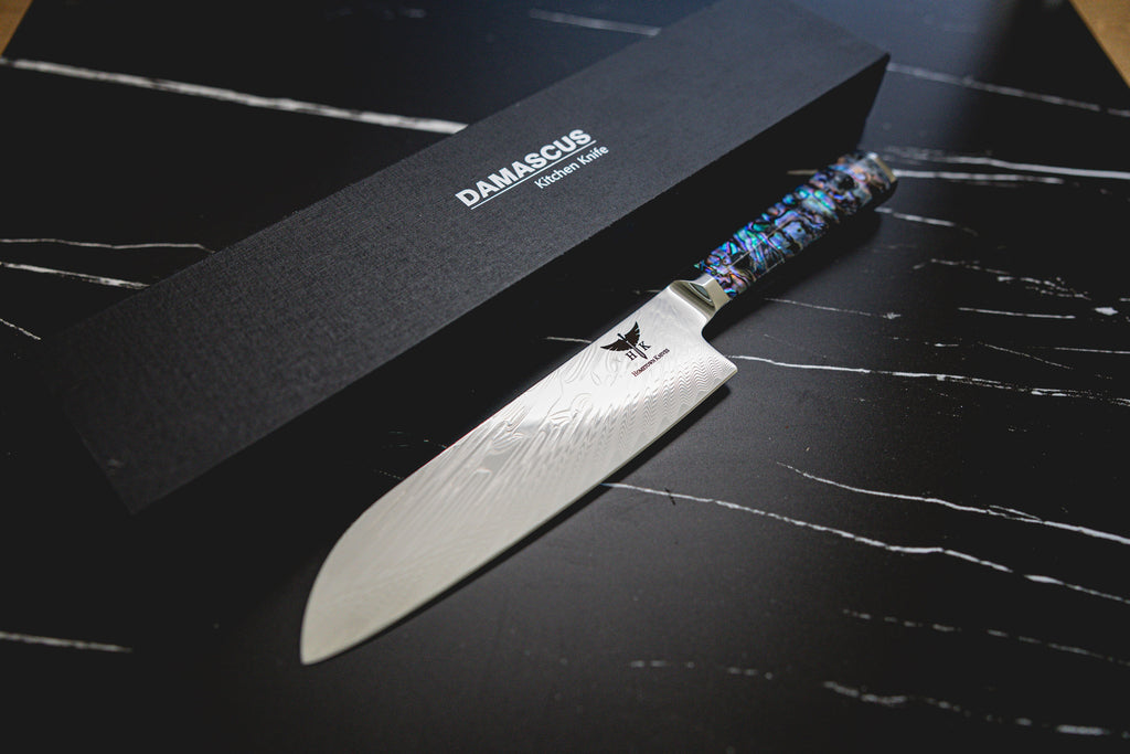 Chef's Elite – 8” Handmade Damascus Chef Knife with Abalone Handle