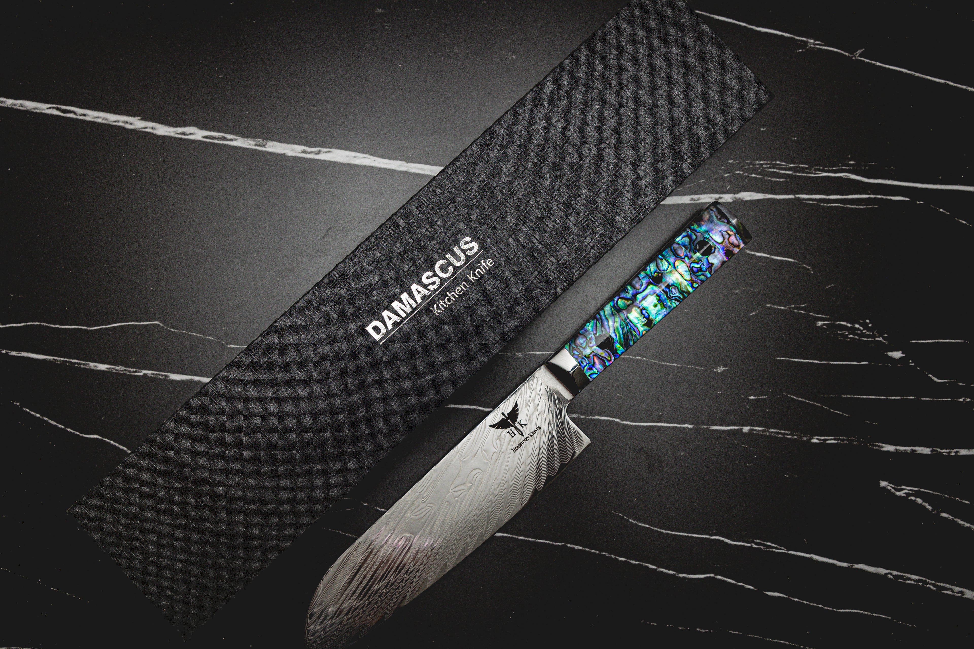 Chef's Elite – 8” Handmade Damascus Chef Knife with Abalone Handle