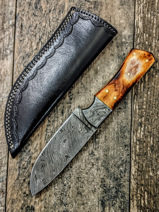HTS3w HOMETOWN KNIVES Damascus Knife for Hunting - Fixed Blade Hunting —  HomeTown Knives