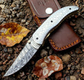 HTS-263 Damascus Folder / Hand Made / Custom / Stainless Steel handle / Liner Lock