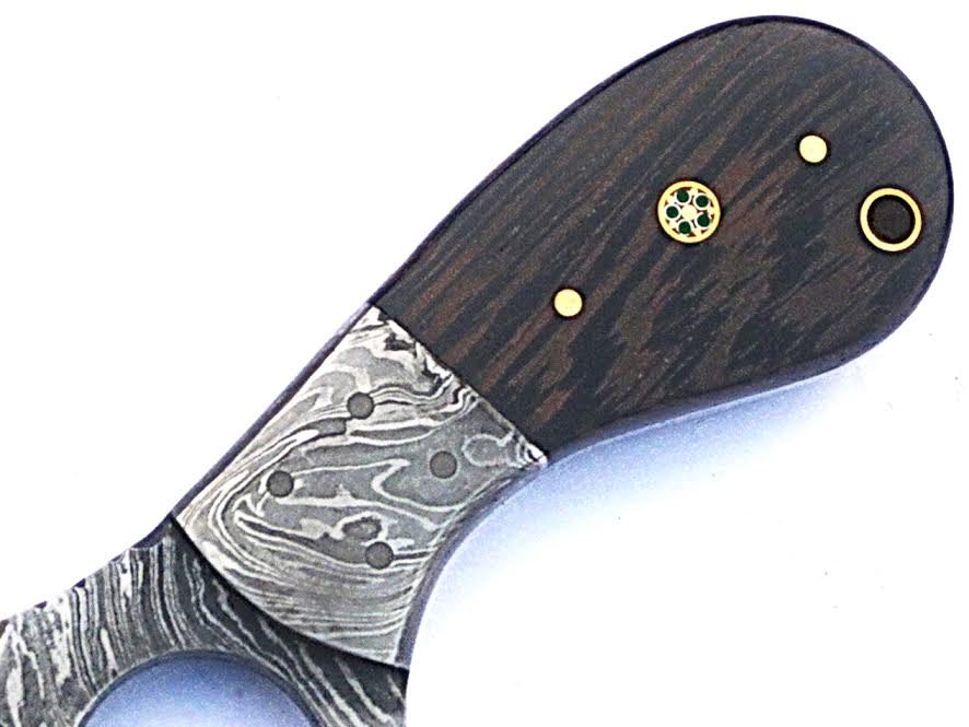 HTS - 11 custom handmade Damascus Skinner Knife / WENGE wood handle / Great quality - HomeTown Knives