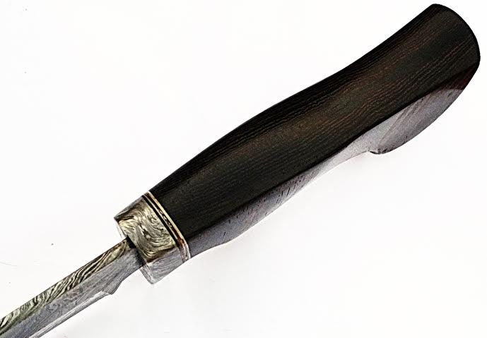 HTS-507  Damascus Knife custom handmade Bowie / WENGE Hardwood Handle / Damascus Fittings - HomeTown Knives