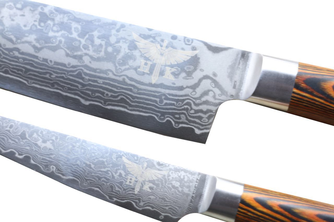 HTC-2A - VG10 Sanmai Stainless Damascus ǁ Santuko 8" Santuko Chef Only ǁ Ergonomic ǁ Professional Chef ǁ Sharp & Holes Edge - HomeTown Knives