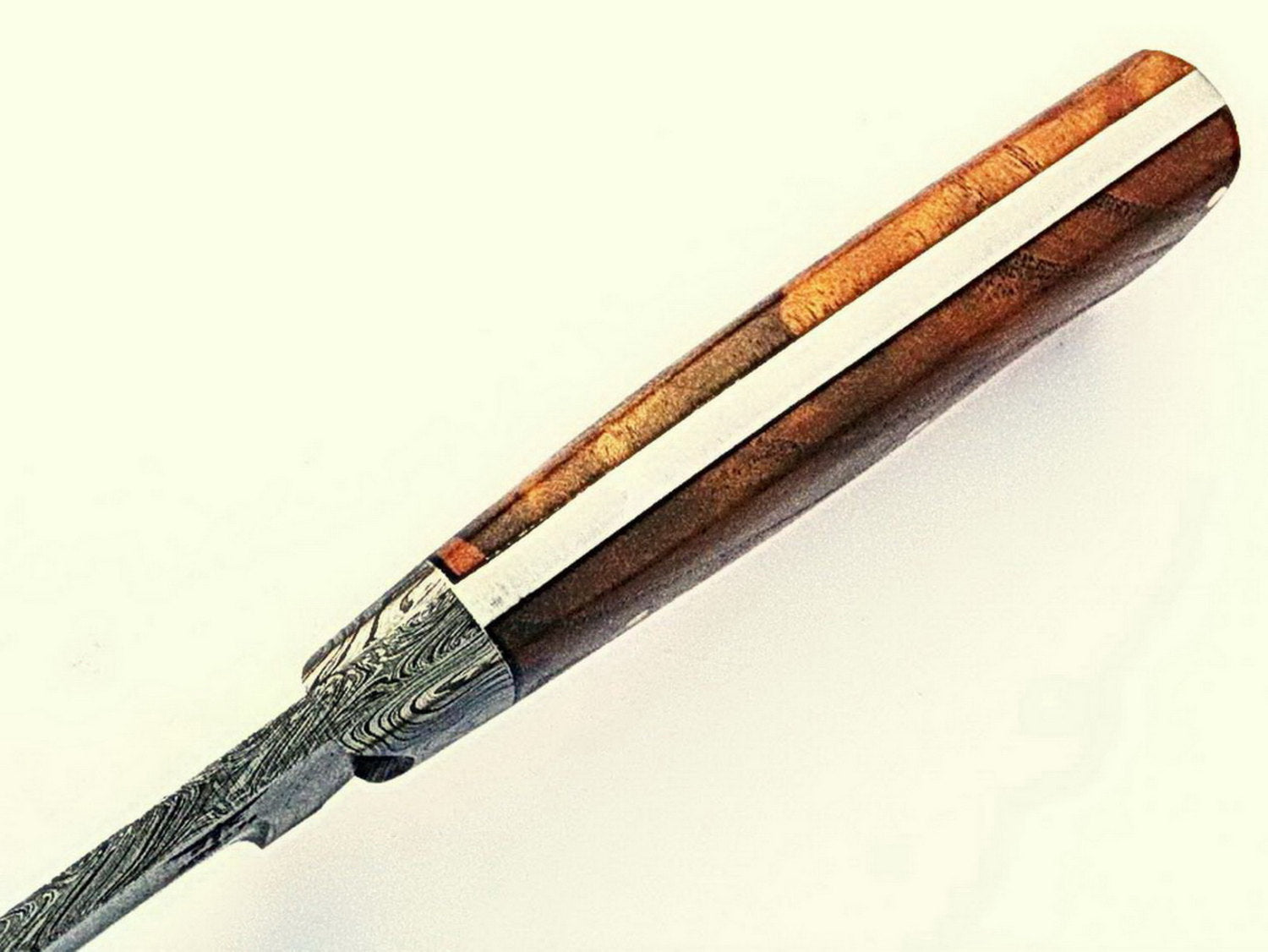 HTS-76 Damascus Utility Knife/ Skinner / Hunting / Camping / Hand Made / Custom / EXOTIC HIMALAYAN Wood Handle / - HomeTown Knives