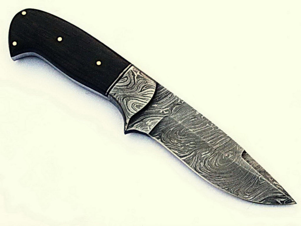 HTS-102 / Damascus Utility Knife/ Twist Pattern/ Skinner / Hunting / Camping / Hand Made / WENGE Handle / Drop point