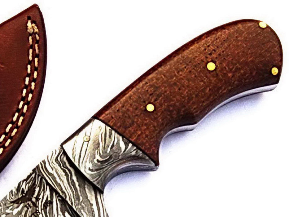 HTS-108 Damascus Utility Knife/ Twist Pattern/ Skinner / Hunting / Camping / Hand Made / Custom / Beautiful Shaded Micarta Handle /
