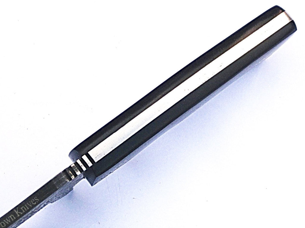 HTS-57  Damascus Knife custom handmade Tracker / Black Micarta handle / Drop Point / - HomeTown Knives