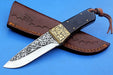 HTK - 280   Knife/ Skinner / Hunting / Camping / Hand Made / Custom /Buffalo Horn  Handle / 1095 Steel - HomeTown Knives