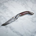 HTK-146T / Tanto Navajo Damascus Handmade Folder / Pocket knife / Custom / Rosewood handle / Damascus steel bolster / Liner Lock - HomeTown Knives