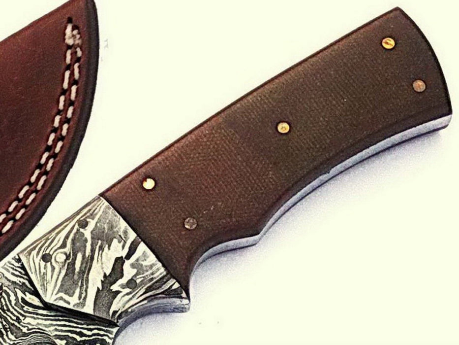 HTS-83 Damascus Utility Knife/ Twist Pattern/ Skinner / Hunting / Camping / Hand Made / Custom / Beautiful Shaded Micarta Handle /
