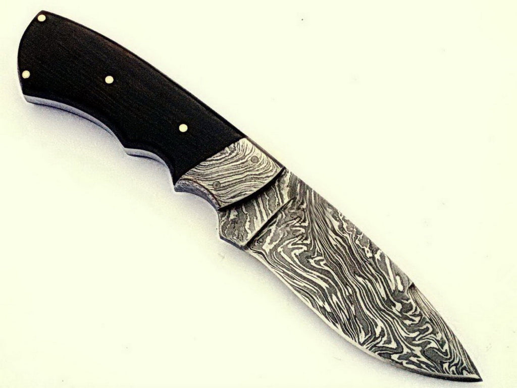 HTS-95Damascus Utility Knife/ Twist Pattern/ Skinner / Hunting / Camping / Hand Made / WENGE Handle / Drop point
