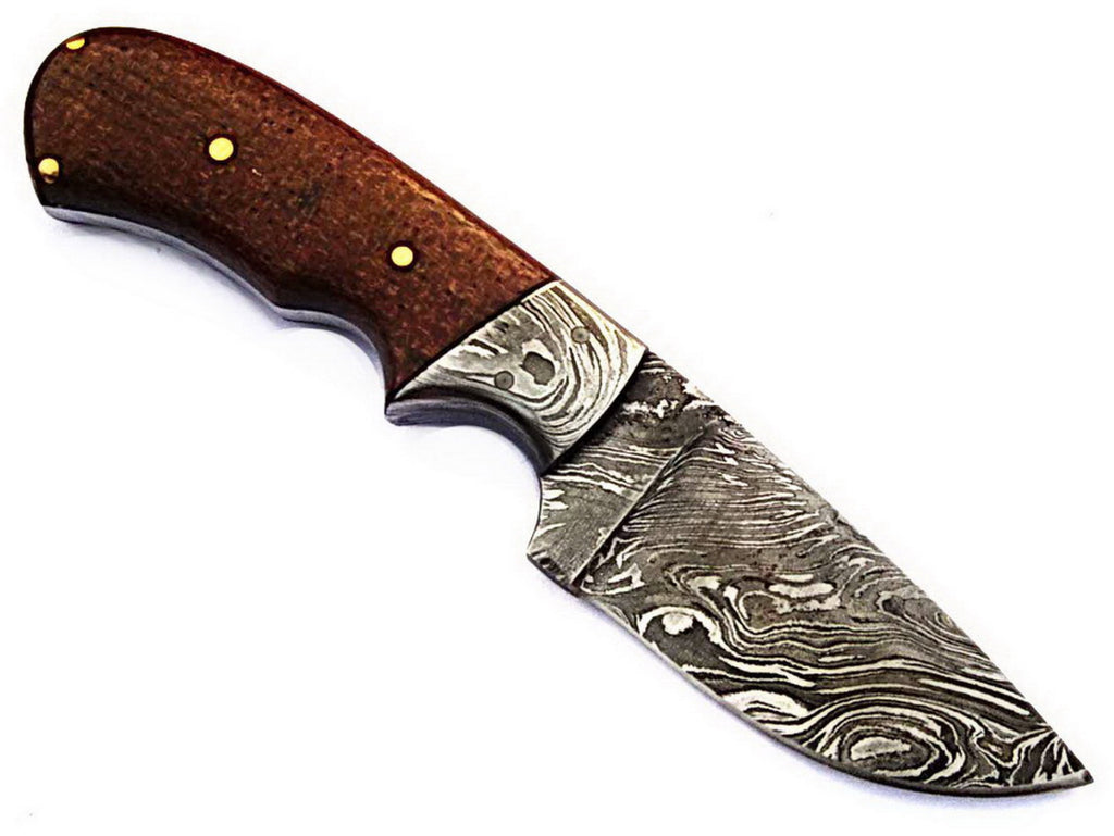 HTS-108 Damascus Utility Knife/ Twist Pattern/ Skinner / Hunting / Camping / Hand Made / Custom / Beautiful Shaded Micarta Handle /