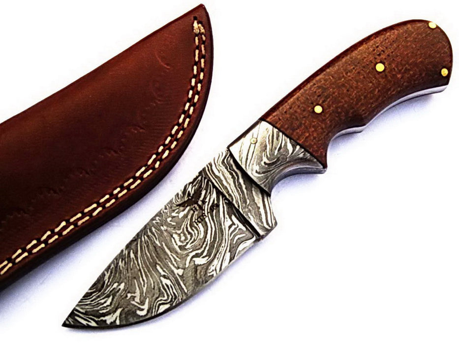 HTS-108 Damascus Utility Knife/ Twist Pattern/ Skinner / Hunting / Camping / Hand Made / Custom / Beautiful Shaded Micarta Handle /