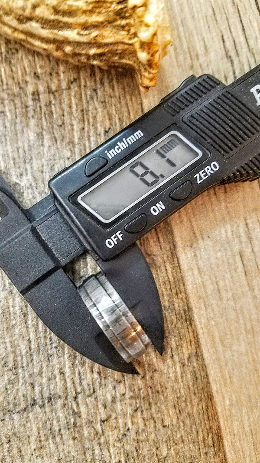 HTU-3 Damascus Ring : Forged & Hand Crafted  - Square Slotted Sides - HomeTown Knives