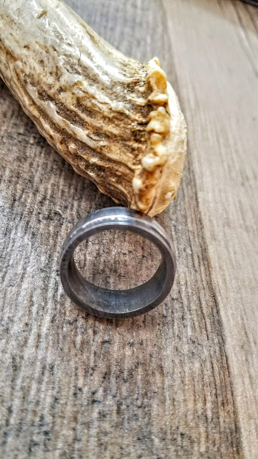 HTR 2 - Damascus Ring : Forged & Hand Crafted  - Square Slotted Sides - HomeTown Knives