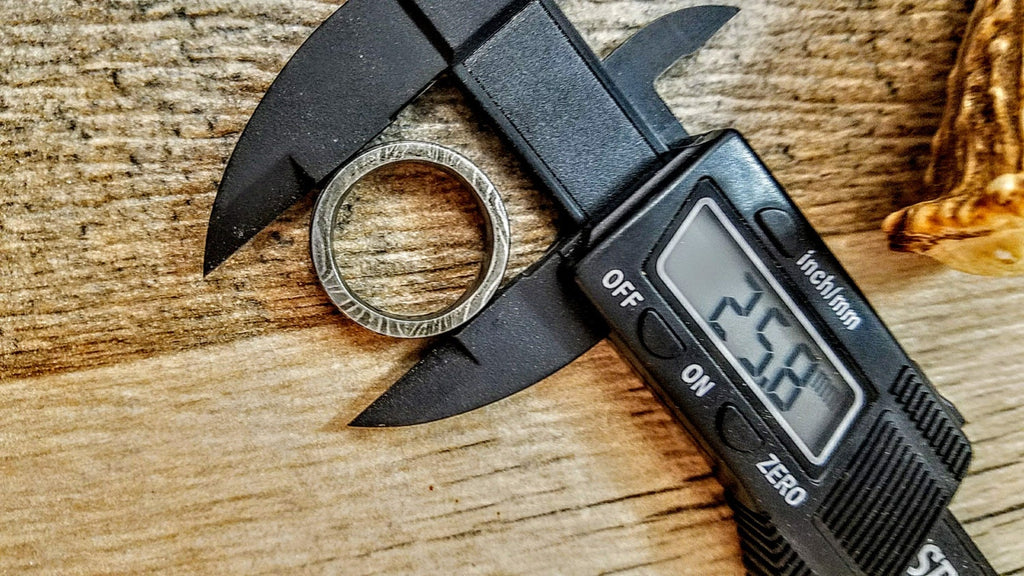 HTRNG 2 - Damascus Ring : Forged & Hand Crafted  - Square Slotted Sides