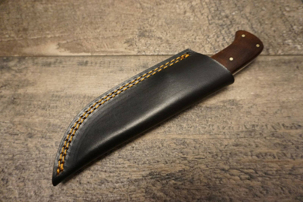 HTS 84r Paduk Wood Skinner / 3.5" Blade / Hand Crafted and Hand Forged/ Damascus Steel / Fire Pattern - HomeTown Knives