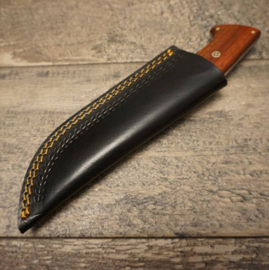 HTS 443p PADUK Skinner / 440 Stainless Steel / Mirror Polish / 4" Blade / Hand Crafted - Hand Polished and Fitted / HEFTY