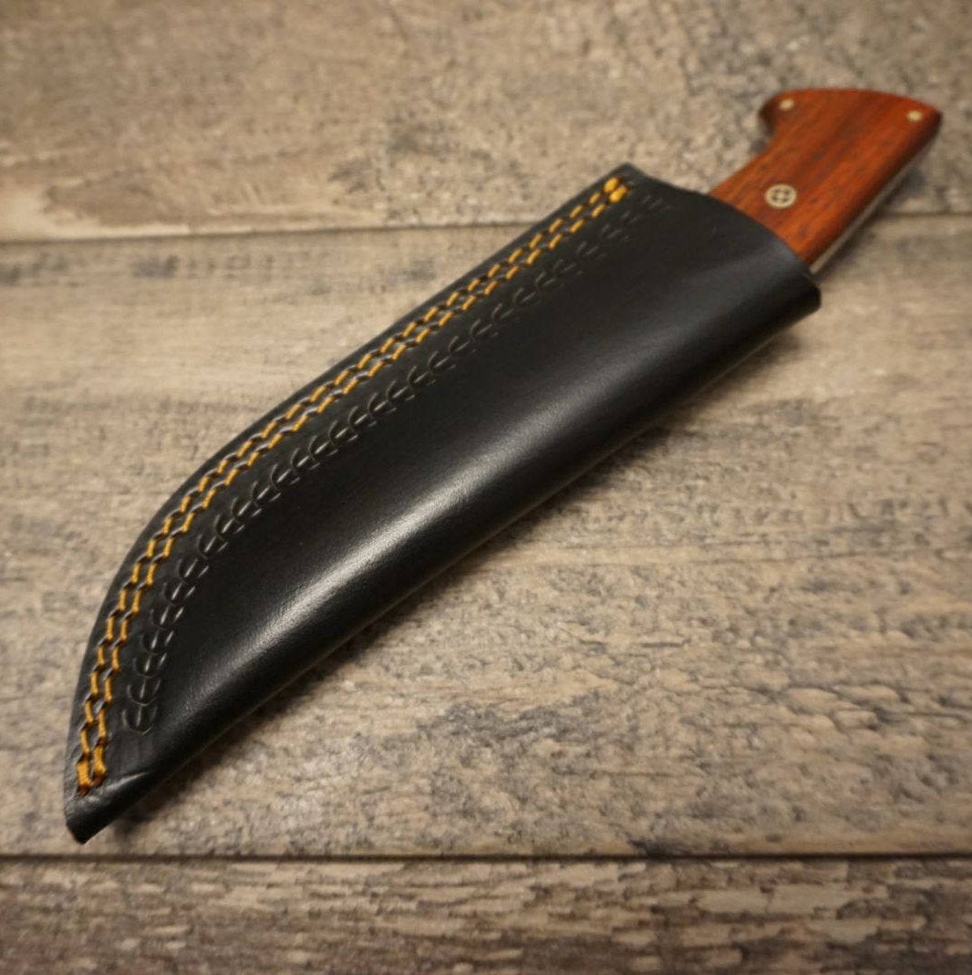 HTS 443p PADUK Skinner / 440 Stainless Steel / Mirror Polish / 4" Blade / Hand Crafted - Hand Polished and Fitted / HEFTY