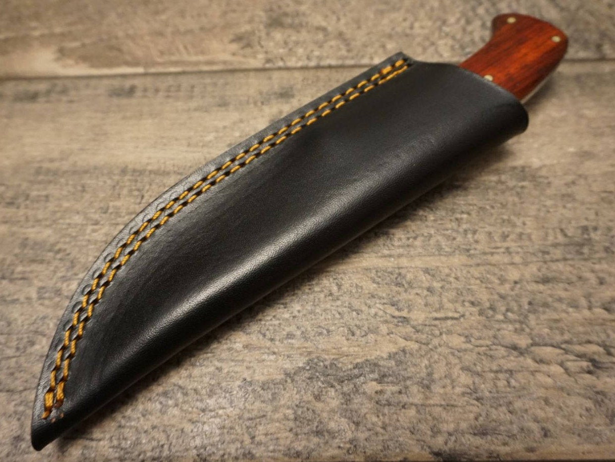 HTS 444p PADUK Skinner / 440 Stainless Steel / Mirror Polish / 4" Blade / Hand Crafted - Hand Polished and Fitted / HEFTY