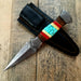 HTS-401 Custom Handmade Damascus steel BOOT Knife/ Dagger Knife / Turquoise Bone + Walnut + Camel Bone Handle / EXCLUSIVE / HomeTown Knives - HomeTown Knives