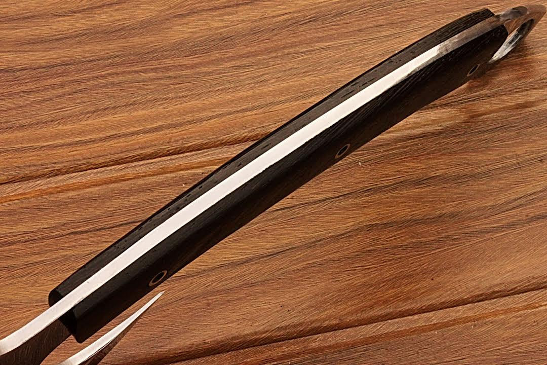 HTS-86 440C MIRROR Polished Handmade Tomahawk - Throwing Axe / Camping / Hunting / Chisel End / Skinner Sweep with Finger hole - HomeTown Knives