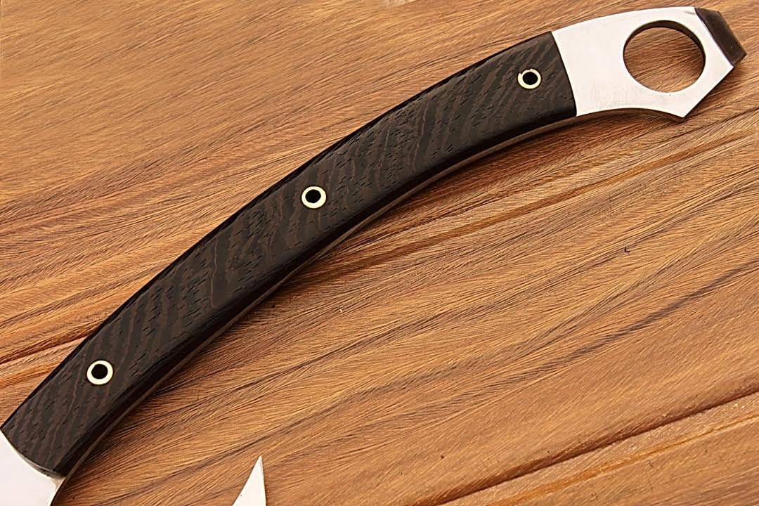 HTS-86 440C MIRROR Polished Handmade Tomahawk - Throwing Axe / Camping / Hunting / Chisel End / Skinner Sweep with Finger hole - HomeTown Knives