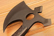 HTS-90 Carbon Black Powder Coated Handmade Tomahawk - Throwing Axe / Camping / Hunting / Chisel End / Skinner Sweep with Finger hole - HomeTown Knives
