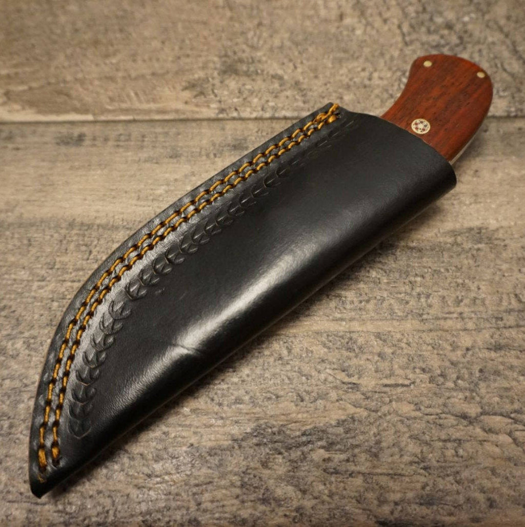 HTS 442p African Paduk Skinner / 440 Stainless Steel / Mirror Polish / 3.5" Blade / Hand Crafted - Hand Polished and Fitted