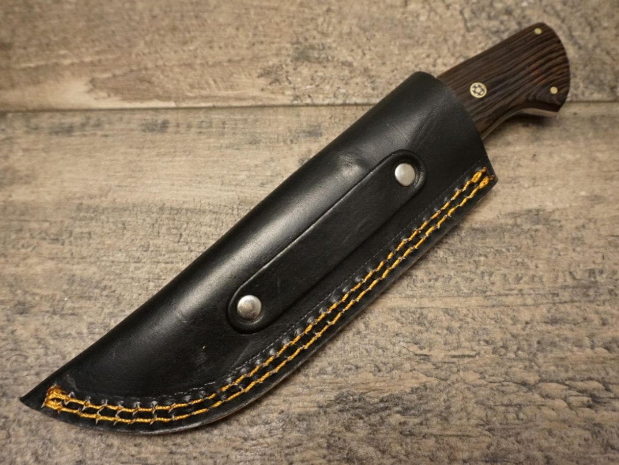 HTS 446 WENGE Wood Skinner / 440 Stainless Steel / Mirror Polish / 4" Blade / Hand Crafted - Hand Polished and Fitted / HEFTY