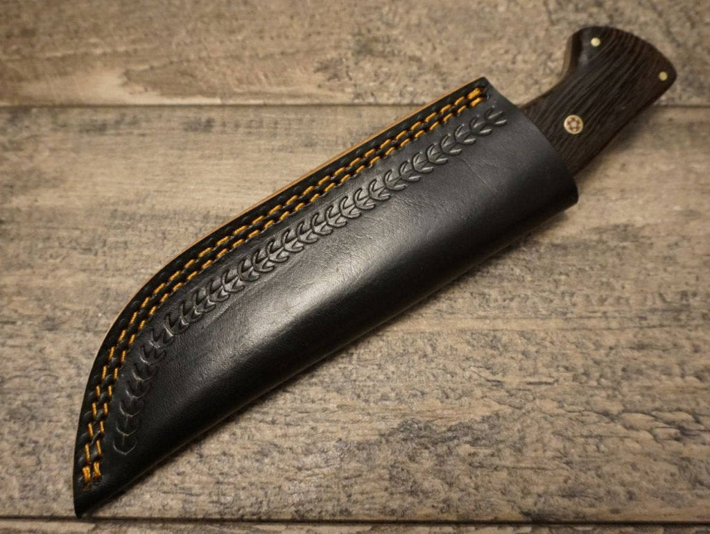 HTS 446 WENGE Wood Skinner / 440 Stainless Steel / Mirror Polish / 4" Blade / Hand Crafted - Hand Polished and Fitted / HEFTY