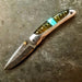 HTS-9  Damascus Knife custom handmade Folder / Micarta handle / Damascus bolsters - HomeTown Knives