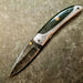 HTK-10  Damascus Knife custom handmade Folder / Micarta handle / Damascus bolsters - HomeTown Knives