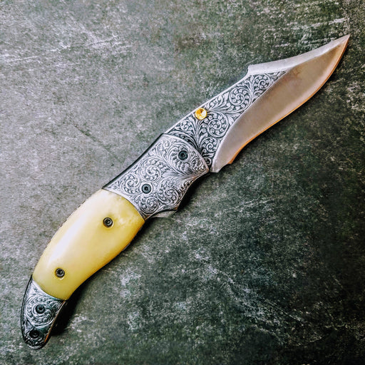 HTS-502 Thin Meat Cleaver Damascus / Kitchen/ Handmade / Custom / Forg —  HomeTown Knives