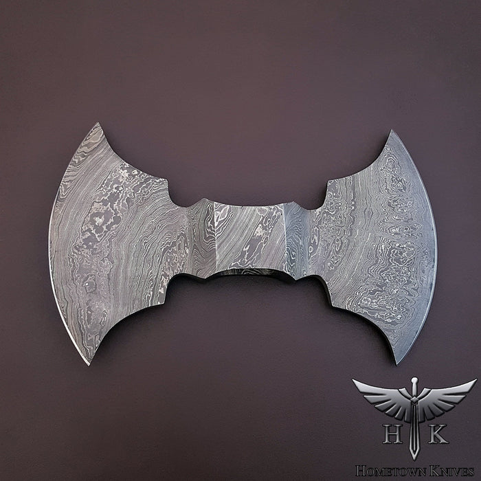 HTK2038 - Damascus Knife custom handmade Axe Hatchet double Head - HomeTown Knives
