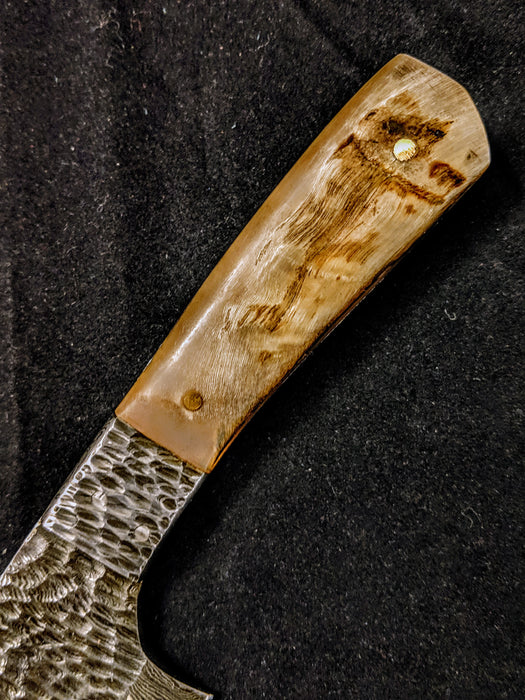 HTB-01  HANDFORGED Damascus Skinner Knife / Ram Horn Handle / One Elk Knife / Camping / Hunting Game - HomeTown Knives