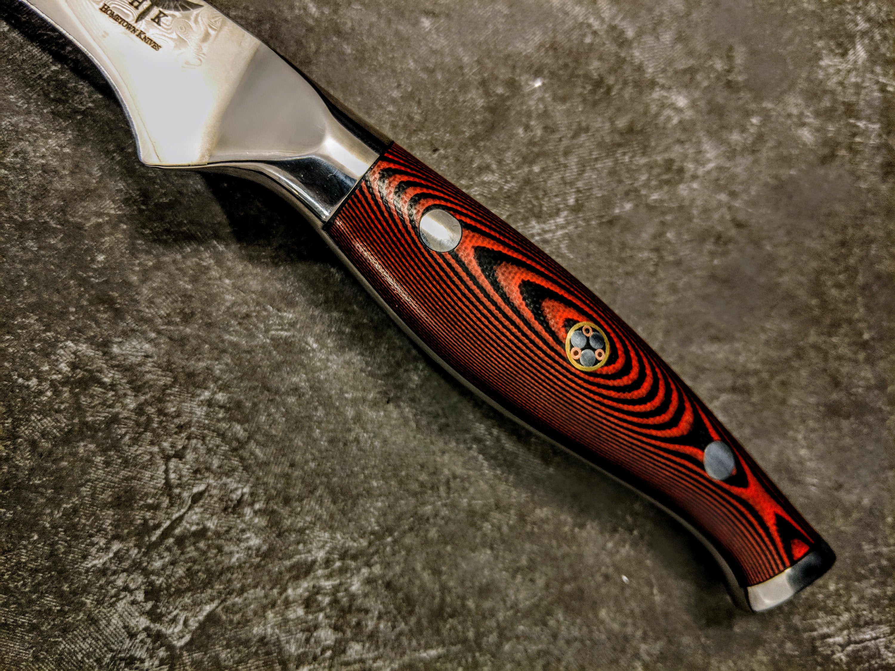 HTC-10 - Fillet Knife ǁ VG10 Sanmai Stainless Damascus ǁ Flexible ǁ Ergonomic ǁ Professional Chef ǁ Sharp & Holes Edge - HomeTown Knives