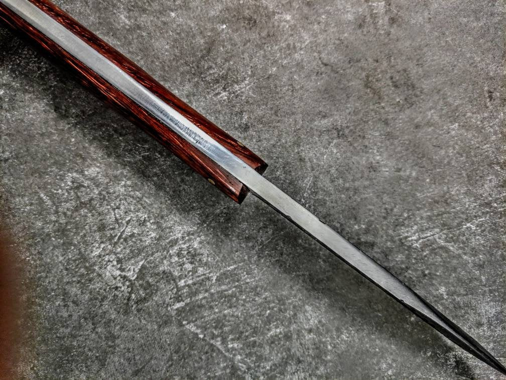 HTSC-755 Hand Forge Carbon Blade / Custom Peened by Hand / Skinner Knife / Paduk / Exceptional Quality / Camping / Hunting Game - HomeTown Knives