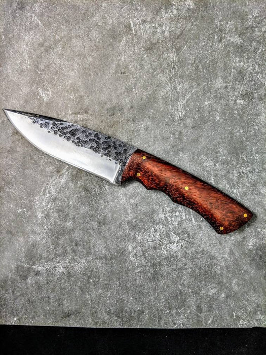 HTSC-755 Hand Forge Carbon Blade / Custom Peened by Hand / Skinner Knife / Paduk / Exceptional Quality / Camping / Hunting Game - HomeTown Knives