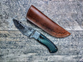HTSE-6 / Damascus Skinner / HAND METAL Engraved Bolster / Exceptional Art / Hometown Knives / Metal Engraving