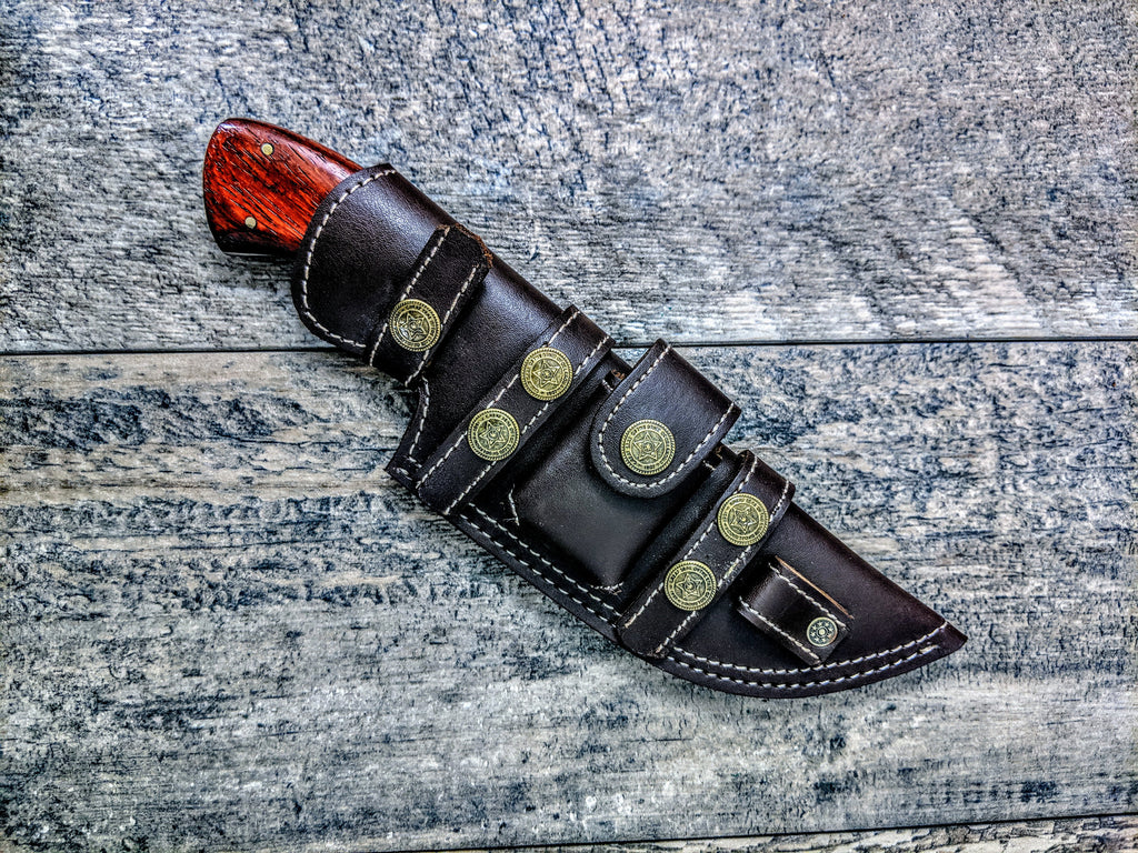 HTSE-12 / Damascus Tracker / HAND ENGRAVED Bolster / Exceptional Art / Hometown Knives / Metal Engraving