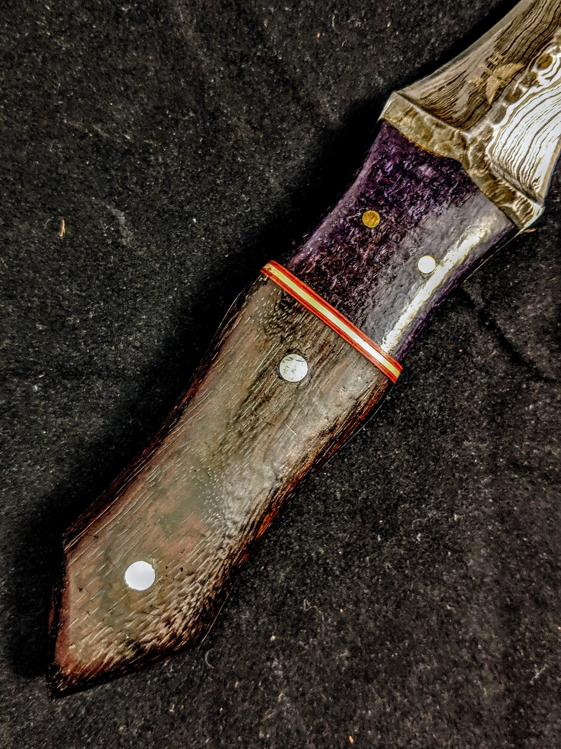 HTB-8  HANDFORGED Damascus DAGGER Knife / Walnut & Micarta Handle / Camping / Hunting Game / Tactical / Throwing Knife - HomeTown Knives