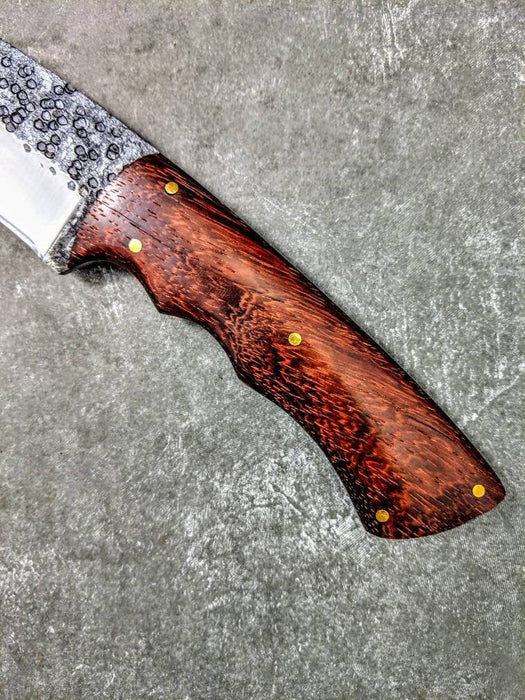 HTSC-755 Hand Forge Carbon Blade / Custom Peened by Hand / Skinner Knife / Paduk / Exceptional Quality / Camping / Hunting Game - HomeTown Knives