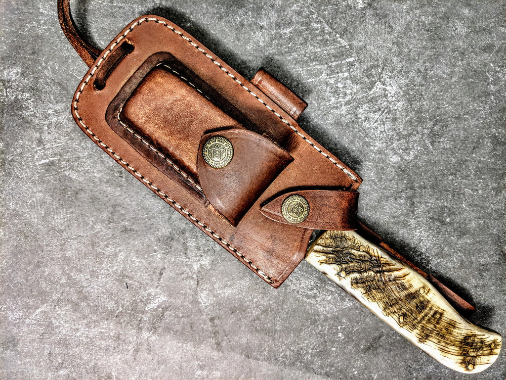 HTB-12 HANDFORGED High Carbon Skinner Hunter Knife / Ram Horn Handle / Camping / Hunting Game / Tactical - HomeTown Knives