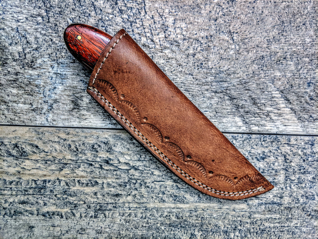 HTSE-13 / Damascus Skinner / HAND ENGRAVED Bolster / Exceptional Art / Hometown Knives / Metal Engraving