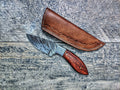 HTSE-14 / Damascus Skinner / HAND ENGRAVED Bolster / Exceptional Art / Hometown Knives / Metal Engraving
