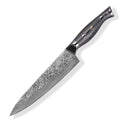 HTC-12 - VG10 Sanmai Stainless Damascus ǁ  8" Chef Knive ǁ Ergonomic ǁ Professional Chef ǁ Sharp & Holes Edge PVC