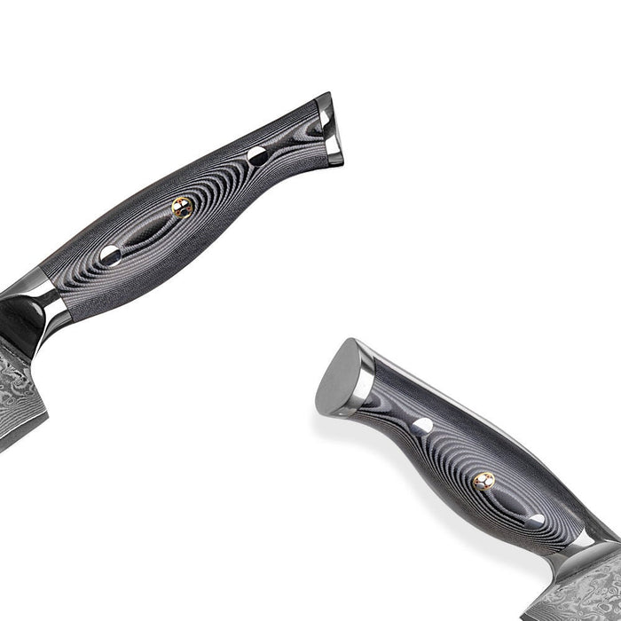 HTC-12 - VG10 Sanmai Stainless Damascus ǁ  8" Chef Knive ǁ Ergonomic ǁ Professional Chef ǁ Sharp & Holes Edge PVC