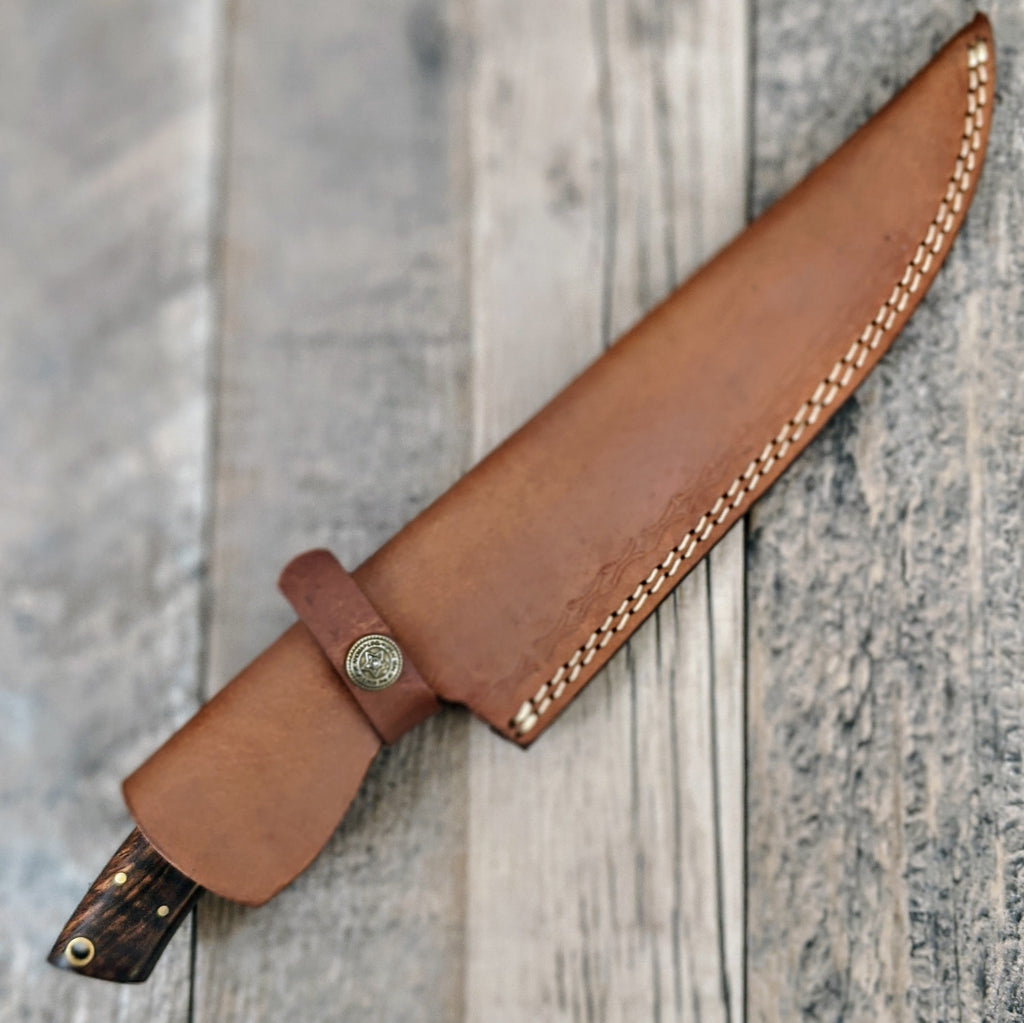 HTS478 Damascus 13" CHEF Knife // SANMAI // Turquoise Stone with Walnut and Paduk Handle // Professional Grade // Sharp and Functional